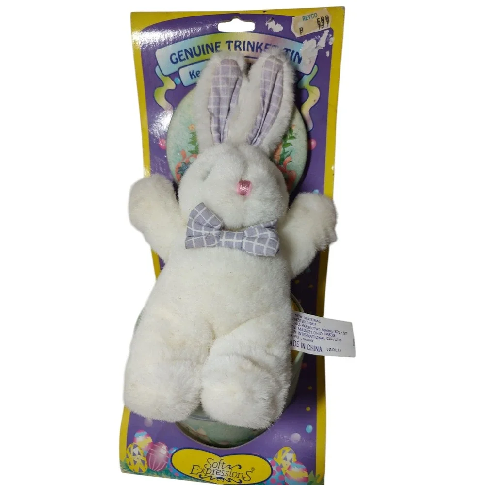 Dan Dee Soft Expressions Bunny‎ Rabbit Plush With Keepsake Collectors Tin Easter
